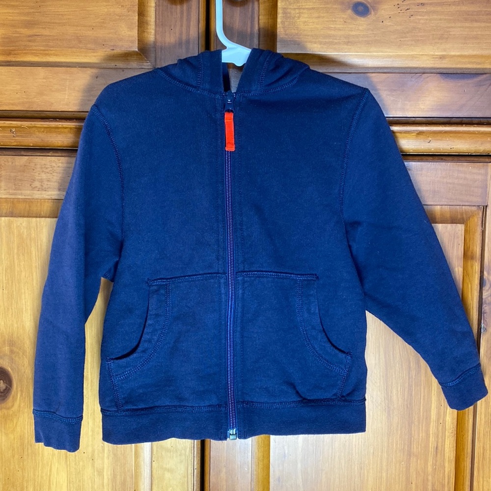 Hanna Andersson Navy Blue Boys Zip Up Sweatshirt Hoodie
